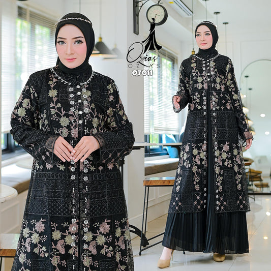GAMIS OZIAS TILE 07011 LD 105 I Gamis Kondangan Pesta I Gamis Outer Cantik Muslim Nyaman