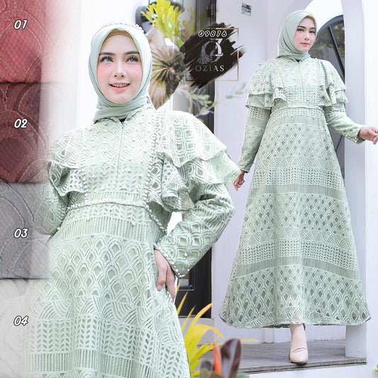 GAMIS OZIAS BROKAT BALIYA 09816 LD 105 I Gamis Kuliah Muslimah I Gamis Lyodra Nyaman Panjang