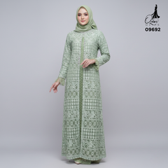 GAMIS OZIAS BROKAT JUMBO FIMELA 09692 LD 105 & LD 120 I Gamis Kondangan Jumbo I Fashion Muslimah Wanita Panjang 2XL