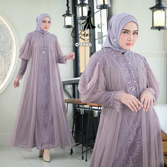 GAMIS OZIAS BROKAT HARUKA 09986 LD 105 I Gamis Kondangan Wanita Muslim Nyaman