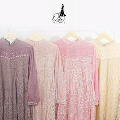 GAMIS OZIAS BROKAT 09537 LD 105 I Gamis Kondangan Wanita I Gamis Simpel Remaja