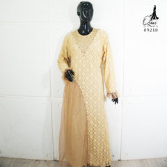 GAMIS OZIAS BROKAT POLKA 09218 LD 105 & LD 120 I Gamis Fashion Remaja I Gamis Pesta Kondangan Muslim Nyaman Dress Mewah