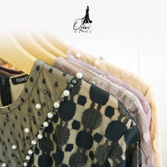 GAMIS OZIAS BROKAT POLKA 09218 LD 105 & LD 120 I Gamis Fashion Remaja I Gamis Pesta Kondangan Muslim Nyaman Dress Mewah