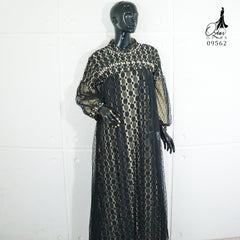 GAMIS OZIAS BROKAT TILE 09562 LD 105 I Gamis Kondangan Mewah I Gamis Pesta Tangan Balon Nyaman