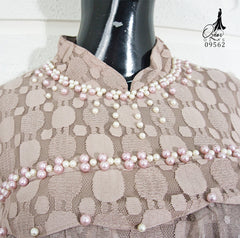 GAMIS OZIAS BROKAT TILE 09562 LD 105 I Gamis Kondangan Mewah I Gamis Pesta Tangan Balon Nyaman