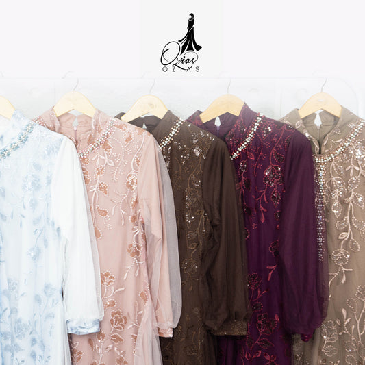 GAMIS OZIAS TILE SPANGLE 07307 LD 105 I Gamis Kondangan Wanita I Gamis Fashion Casual