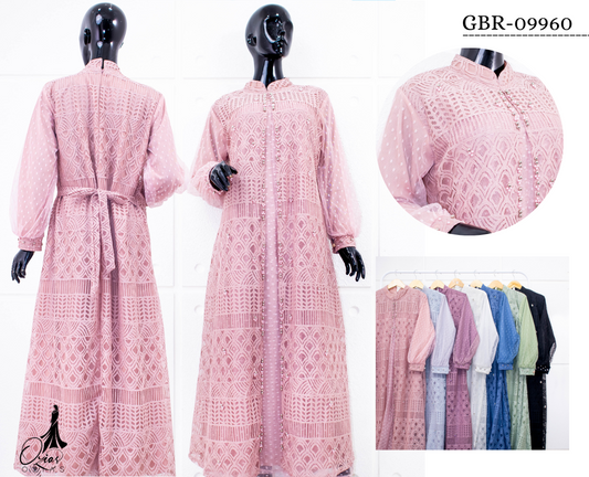 GAMIS OZIAS BROKAT BALIYA 09960 LD 105 I Gamis Jumbo Muslimah I Gamis Formal Nyaman