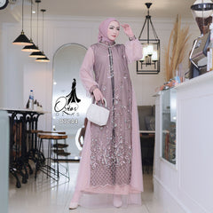 GAMIS OZIAS TILE 07244 LD 105 I Gamis Kondangan Cantik I Gamis Fashion Casual