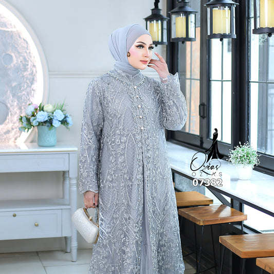 GAMIS OZIAS TILE 07382 LD 105 I Gamis Kondangan Wanita I Gamis Fashion Lebaran