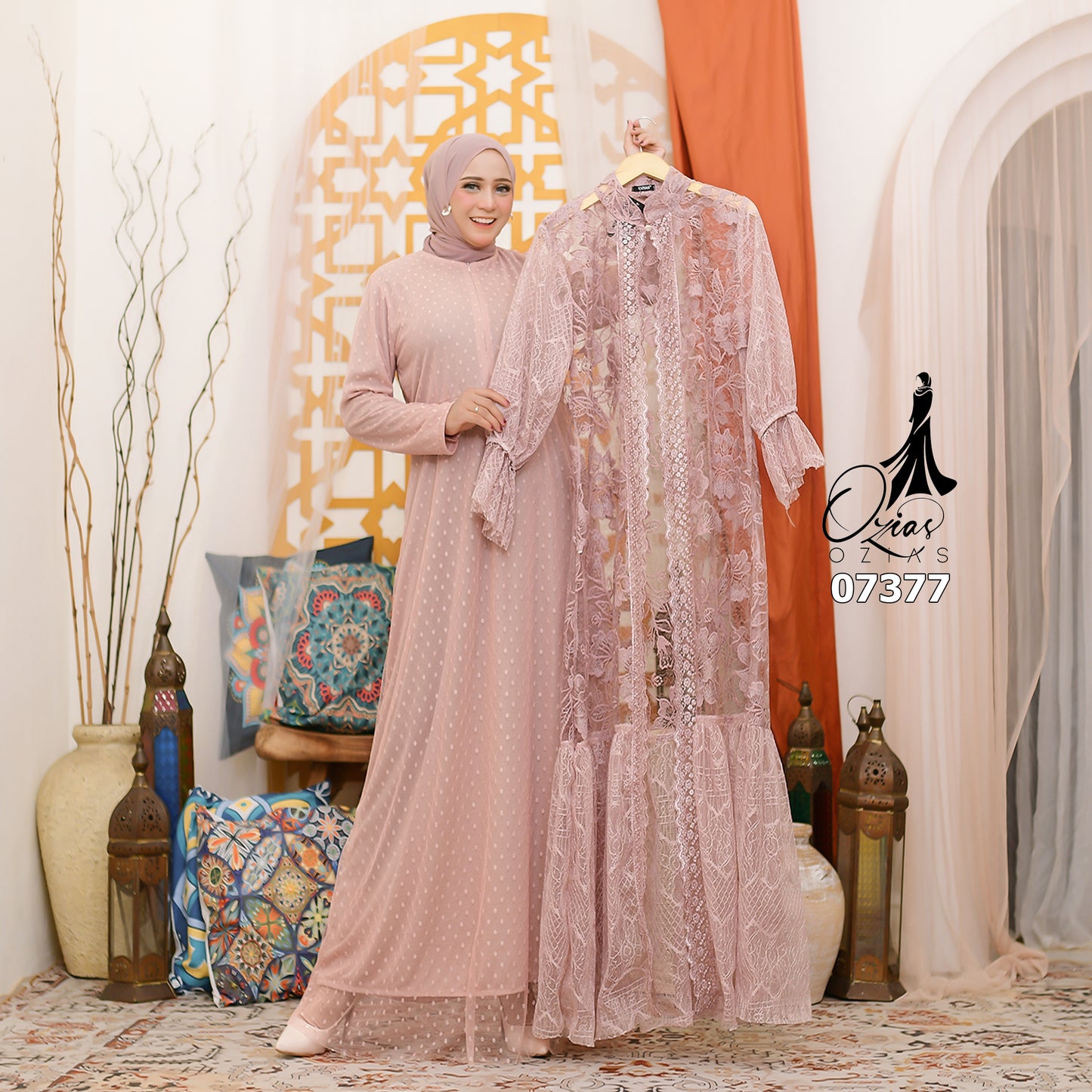 GAMIS OZIAS TILE 07377 LD 105 I Gamis Kondangan Wanita I Gamis Casual Lebaran