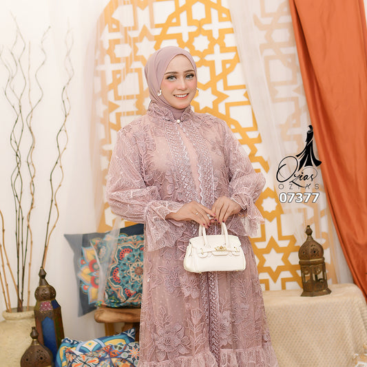 GAMIS OZIAS TILE 07377 LD 105 I Gamis Kondangan Wanita I Gamis Casual Lebaran