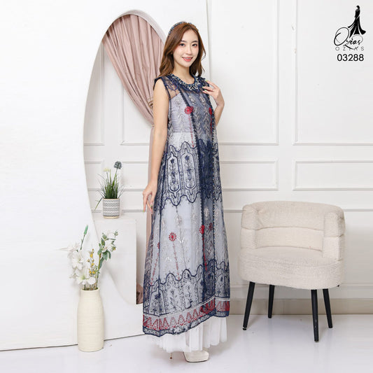 VEST OUTER TILE OZIKO HANA 03288 LD 105 I Outer Kondangan Wanita I Outer Casual Muslimah