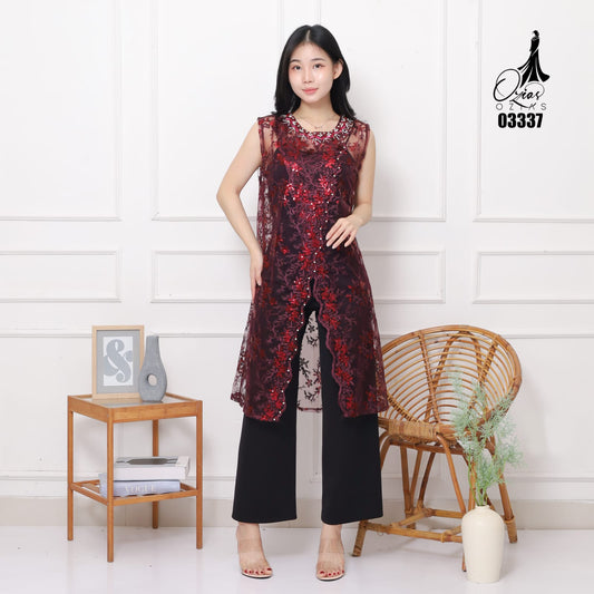 VEST OUTER TILE OZIKO 03337 LD 105 I Outer Kondangan Wanita I Outer Cantik Formal