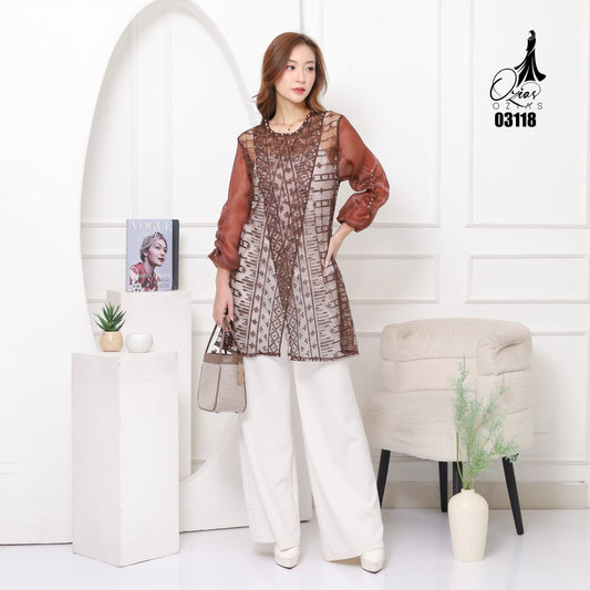 VEST OUTER OZIKO TILE ORGANZA 03118 LD 105 | Outer Pesta Elegan | Outer Simple Wisuda