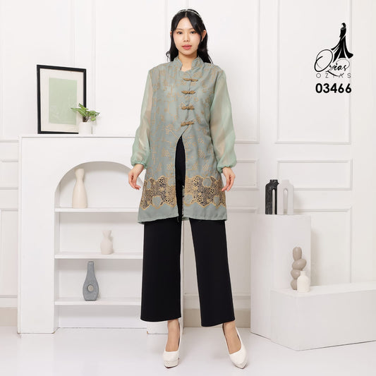 VEST OUTER TILE OZIKO KATUN ORGANZA 03466 LD 105 I Vest Outer Katun I Vest Lebaran Cantik