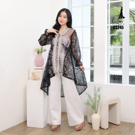 VEST OUTER TILE OZIKO 03245 LD 105 I Outer Kondangan Wanita I Outer Fashion Casual