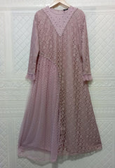 GAMIS OZIAS BROKAT POLKA 09218 LD 105 & LD 120 I Gamis Fashion Remaja I Gamis Pesta Kondangan Muslim Nyaman Dress Mewah