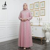 GAMIS OZIAS BROKAT 09677 LD 105 I Gamis Kondangan Simpel I Gamis Casual Remaja Nyaman