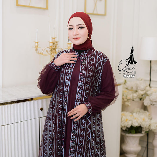 GAMIS OZIAS TILE 07177 LD 105 120 I Gamis Tile Mewah I Gamis Kondnagan Dan WIsuda Wanita