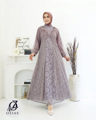 GAMIS OZIAS BROKAT IMPORT 09773 LD 105 I Gamis Fashion Remaja I Gamis Kondangan Dewasa