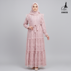 GAMIS OZIAS BROKAT 09935 LD 20 I Gamis Pesta Cantik I Gamis Wisuda 2XL