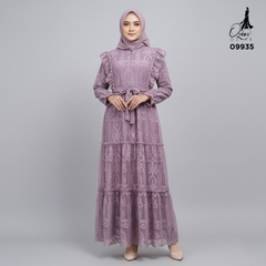 GAMIS OZIAS BROKAT 09935 LD 20 I Gamis Pesta Cantik I Gamis Wisuda 2XL