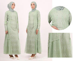 GAMIS OZIAS BROKAT ARGYLIE 09843 LD 105 I Gamis Mewah Kondangan l Busana Muslimah Nyaman Panjang