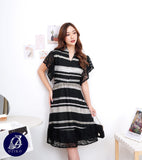DRESS OZIKO POLLYLACE BROKAT AZURA 03119 03120 LD 105 I Dress Formal Kerja I Dress Casual Wanita Nyaman
