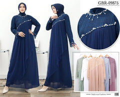 GAMIS OZIAS BROKAT KAGURA 09875 LD105 CM I Gamis Formal I Gaun Muslimah Nyaman Panjang