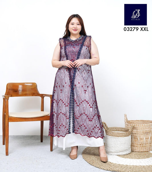 VEST OUTER OZIKO TILE HANA 03279 LD 105 120 I Outer Kondangan Wanita I Outer Fashion Casual 2XL