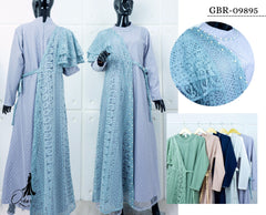 GAMIS OZIAS BROKAT KAGURA COMBI TILE 09895 JUMBO LD 120 & LD 140 I Gamis Pesta Kondangan I Gamis Muslimah Mutiara Nyaman 2XL 4XL