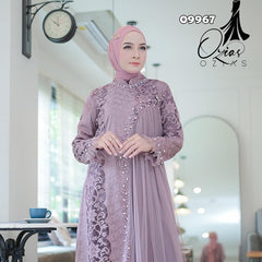 GAMIS INAYA JASMINE OZIAS 09967 LD 105 I Gamis Brokat Pesta Kondangan I Gamis Fashion Muslimah Fit Panjang Santai Nyaman Dress Mewah I Jumbo 5XL