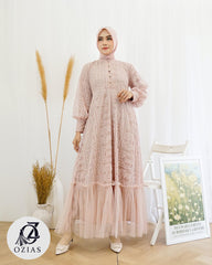 GAMIS OZIAS BROKAT 09779 LD 105 I Gamis Kondangan Cantik I Gamis Busui Wanita