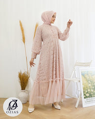 GAMIS OZIAS BROKAT 09779 LD 105 I Gamis Kondangan Cantik I Gamis Busui Wanita
