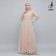 GAMIS OZIKO BROKAT IORA CEILO PREMIUM 09910 I Gamis Pesta Remaja I Gamis Busui friendly Muslim Nyaman 2XL
