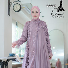 GAMIS INAYA JASMINE OZIAS 09967 LD 105 I Gamis Brokat Pesta Kondangan I Gamis Fashion Muslimah Fit Panjang Santai Nyaman Dress Mewah I Jumbo 5XL
