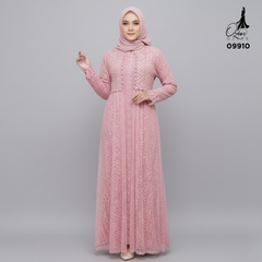 GAMIS OZIKO BROKAT IORA CEILO PREMIUM 09910 I Gamis Pesta Remaja I Gamis Busui friendly Muslim Nyaman 2XL