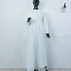 GAMIS OZIAS BROKAT KAGURA COMBI TILE 09895 JUMBO LD 120 & LD 140 I Gamis Pesta Kondangan I Gamis Muslimah Mutiara Nyaman 2XL 4XL