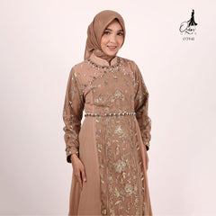 GAMIS OZIAS CERUTY POLOS 03941 LD 105 I Gamis Pesta Mewah I Dress Muslimah Nyaman Panjang