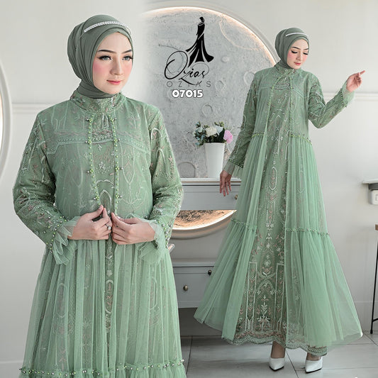 GAMIS OZIAS TILE 07015 LD 105 I Gamis Kondangan Wanita I Gamis Wisuda Remaja Nyaman Panjang