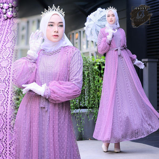 GAMIS OZIAS BROKAT PREMIUM 09357 LD 105 I Gamis Pesta Import I Gamis Kondangan Remaja Motif Muslim Nyaman Panjang Dewasa Mewah