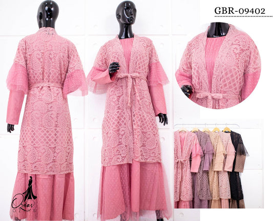GAMIS OZIAS BROKAT PREMIUM 09402 LD 105 I Gamis Rompi Remaja I Gamis Kondangan Cantik Muslim Nyaman