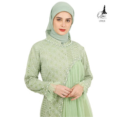 GAMIS INAYA BALIYA OZIAS 09901 I Gamis Pesta kondangan I Hijab Fashion I Jumbo LD 105 LD 120 LD 140 I Dress Mewah Brokat