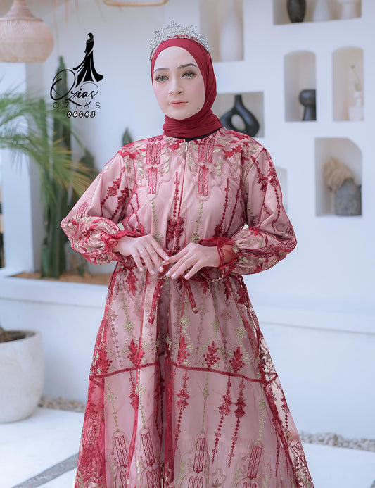 GAMIS OZIAS TILE 06443 LD 105 I Gamis Kondangan Cantik I Gamis Rompi Wanita