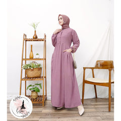 GAMIS OZIAS CRINGKLE IMPORT 06427 LD 105 I Gamis Simpel Premium I Gamis Formal Busui Friendly Muslim Nyaman