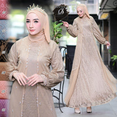 GAMIS OZIAS BROKAT ALTEZZA 09368 LD 105 I Gamis Remaja Muslimah I Fashion Kondangan cantik Panjang Santai