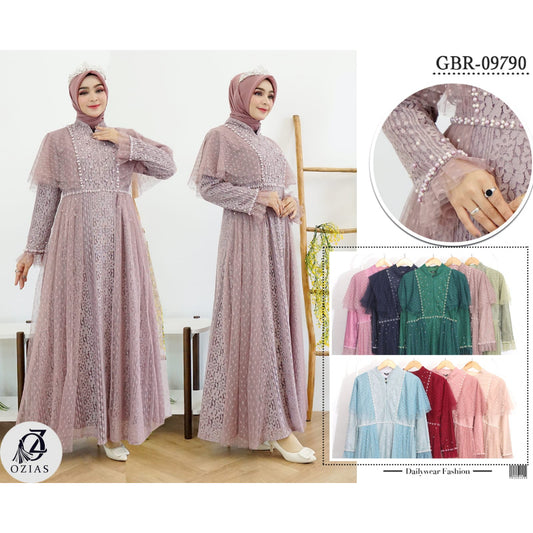 GAMIS OZIAS BROKAT 09790 LD 105 I Gamis Remaja Wisuda I Gamis Kondangan Cantik