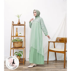 GAMIS OZIAS BROKAT FIMELA COMBI SIFON 09862 LD 105 I Gamis Wisuda I Dress Home Muslim Panjang