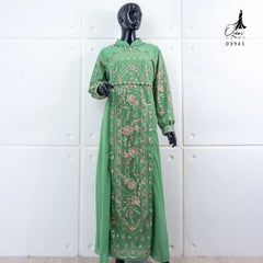 GAMIS OZIAS CERUTY POLOS 03941 LD 105 I Gamis Pesta Mewah I Dress Muslimah Nyaman Panjang