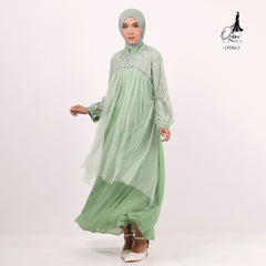 GAMIS OZIAS CERUTY COMBI BROKAT ARGYLIE 09863 LD 105 I Gamis Acara Formal I Fashion Wanita Hijab Muslim Panjang
